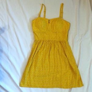 Juniors Yellow Floral Print Sundress Size L